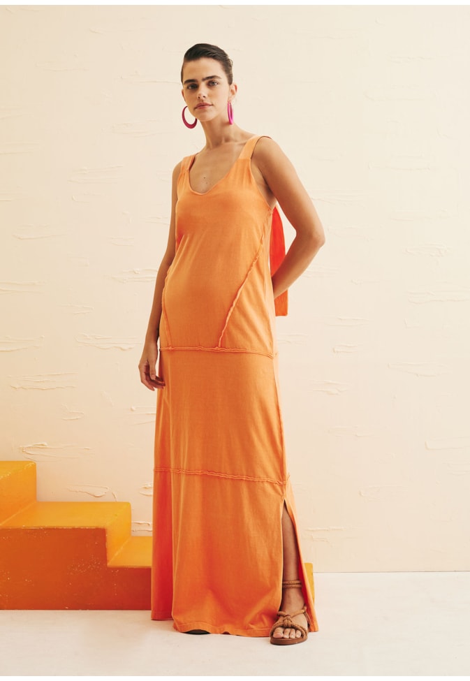 Vestido Longo Recortes