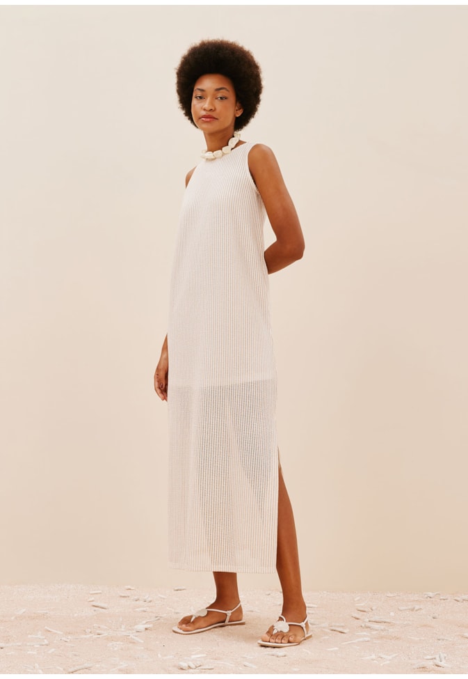 Vestido Longo Reto Lurex