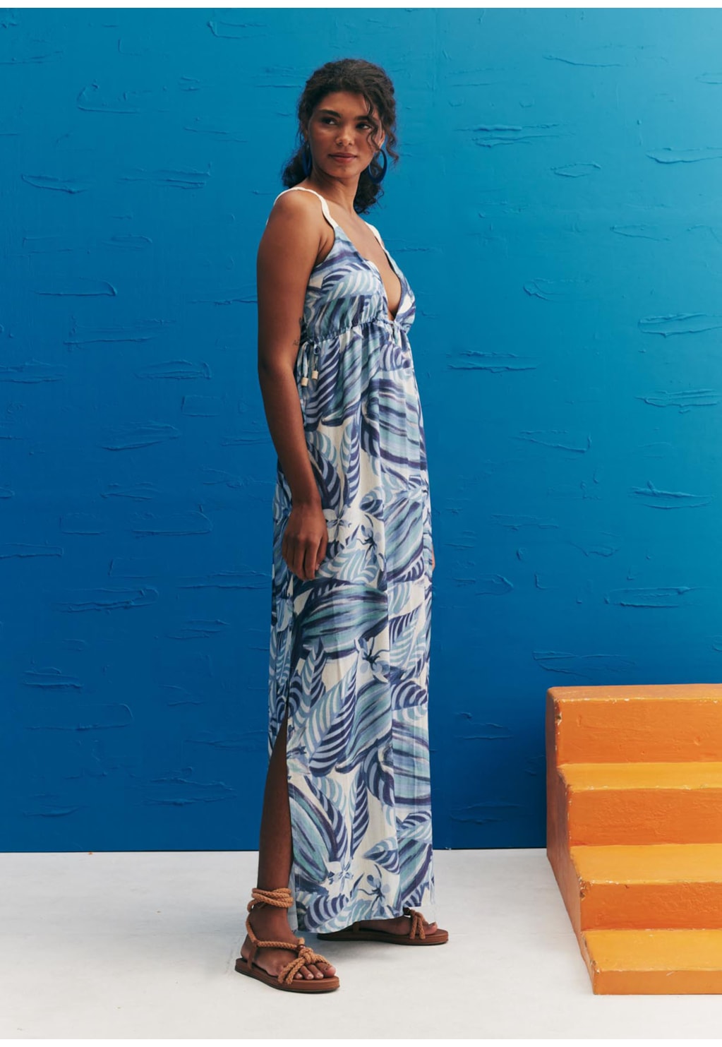 Vestido Longo Sianinha Estampado Cacau Arriba