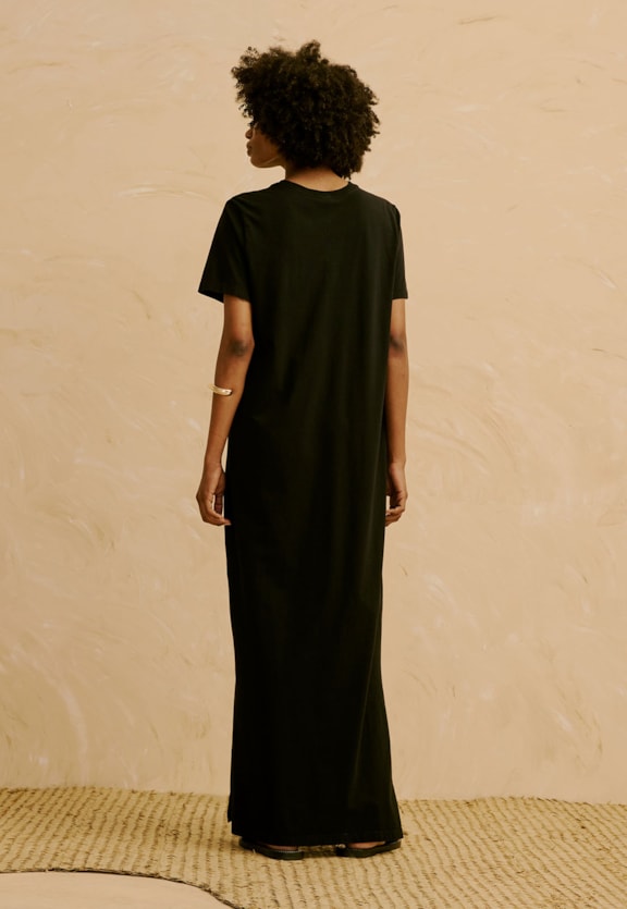 Vestido Longo Silk Flor De Mashua Vista Traseira