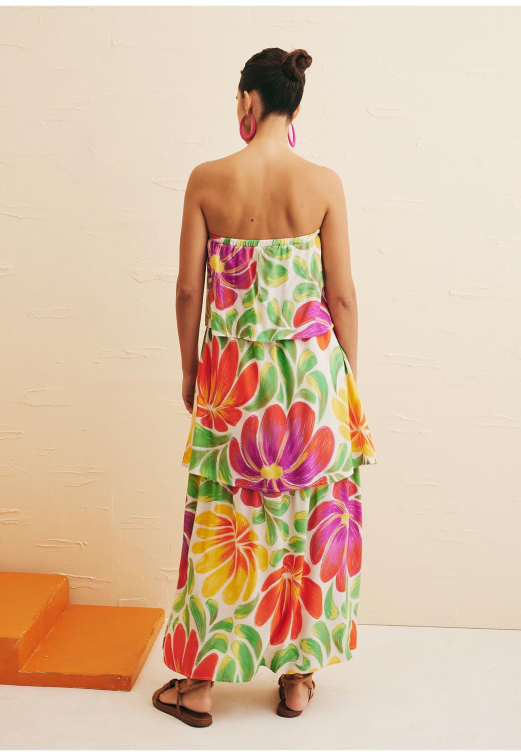 Vestido Longo Tomara que Caia Babados Punta Chica