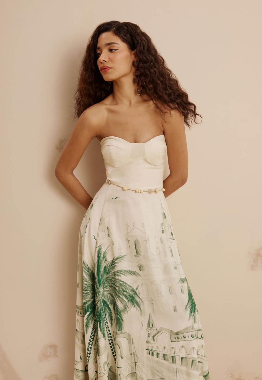 Vestido Longo Tomara que Caia Estampado Belém