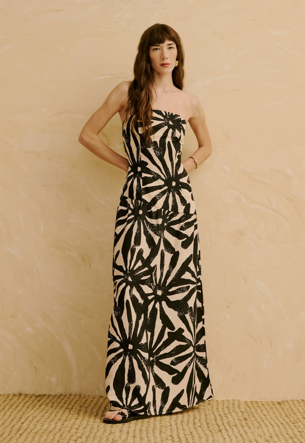 Vestido Longo Tomara Que Caia Estampado Perka