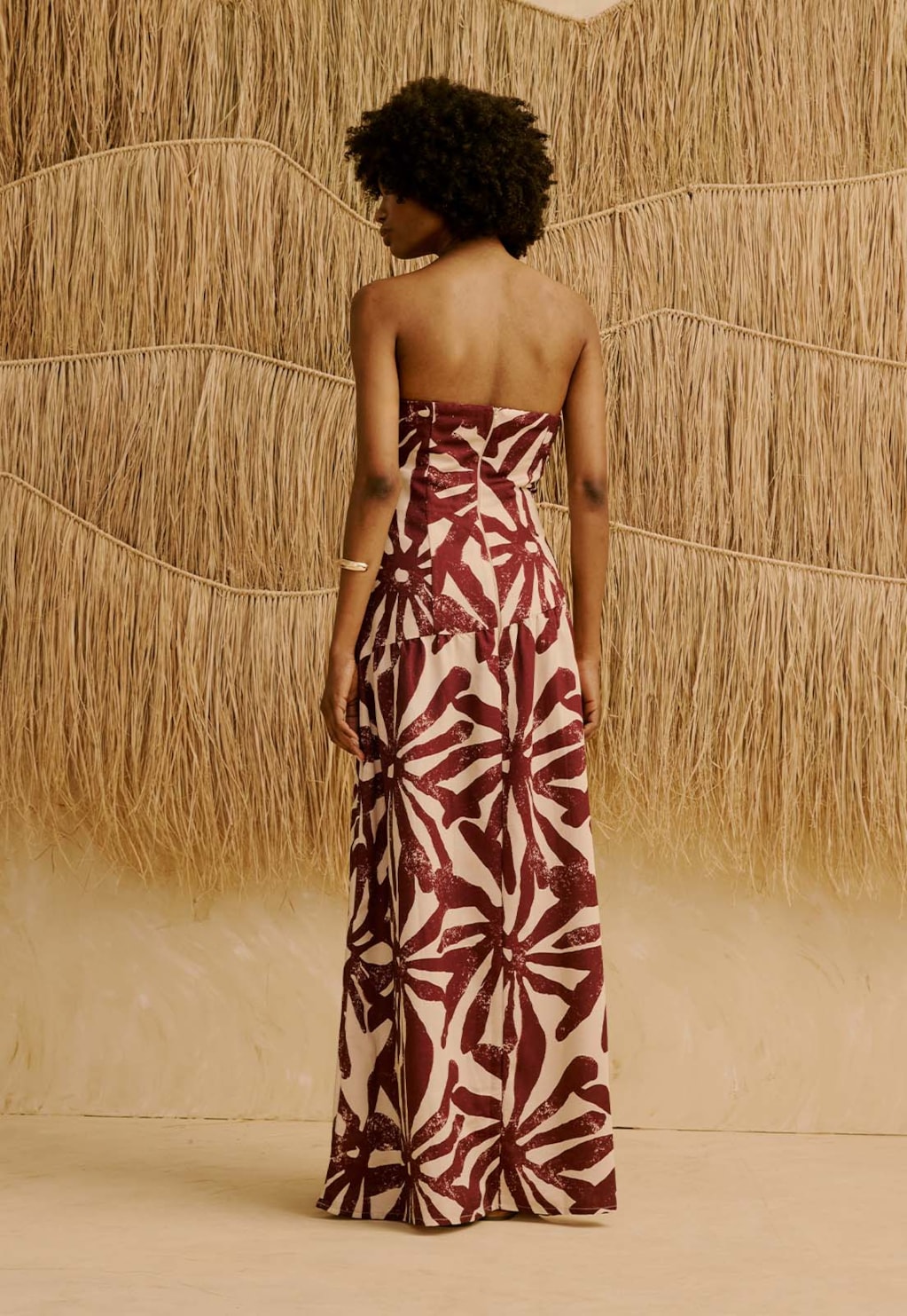 Vestido Longo Tomara Que Caia Estampado Perka