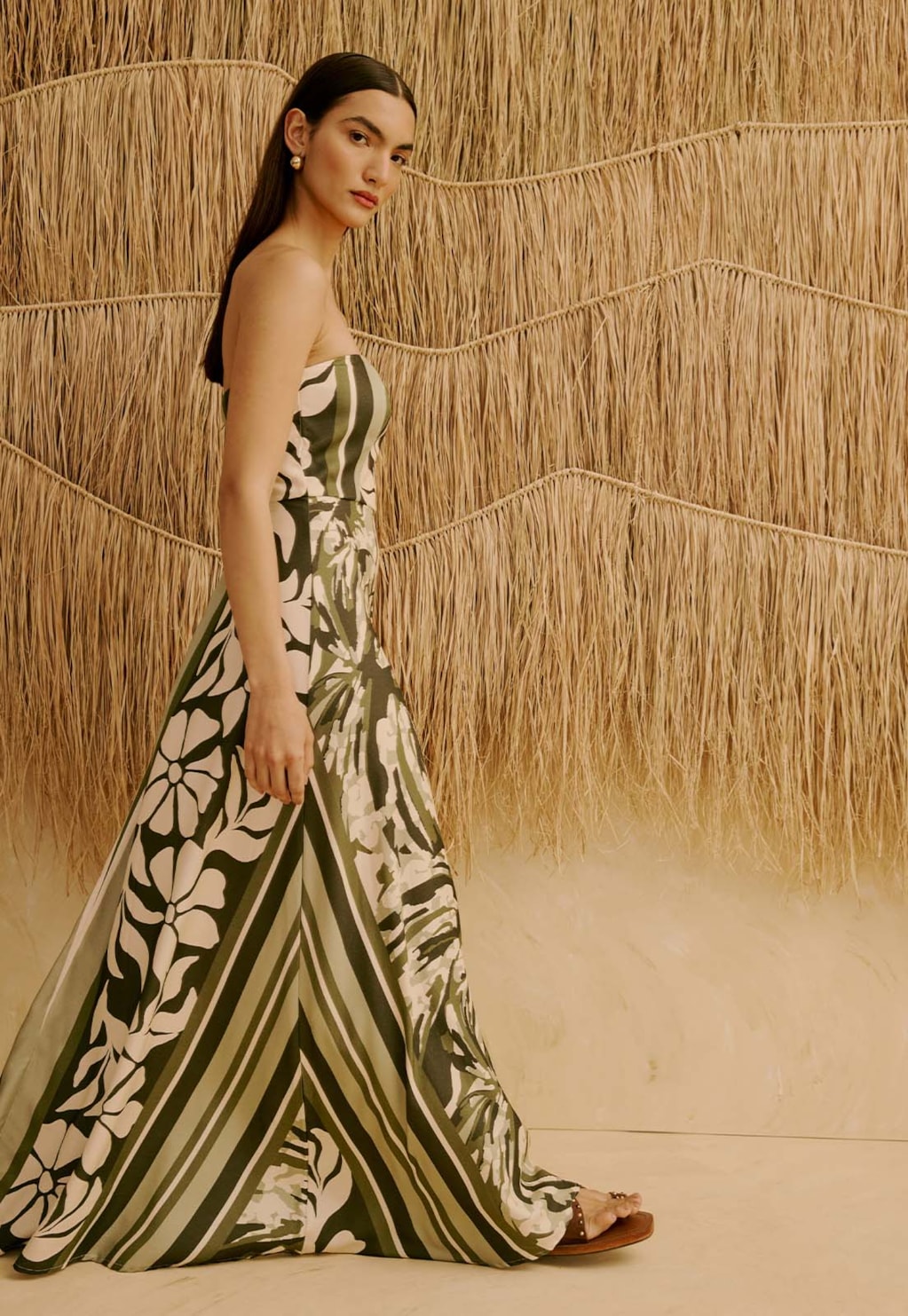 Vestido Longo Tomara Que Caia Godê Estampado Wayra