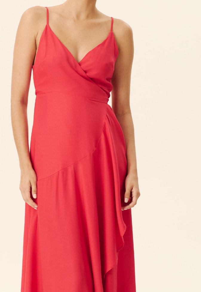 Vestido Longo Transpasse Babado