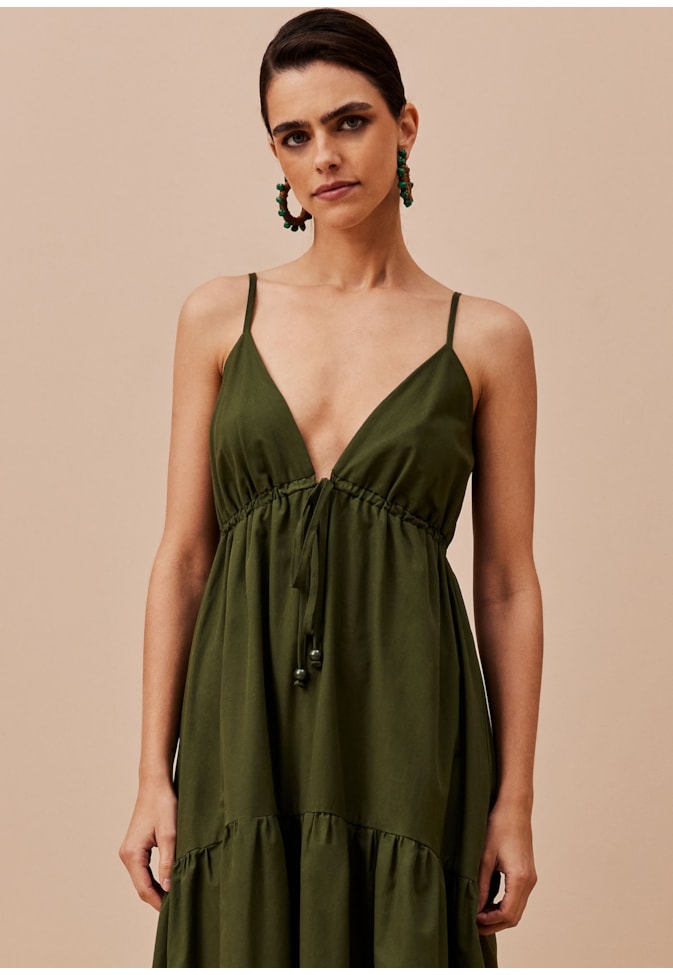 Vestido Longo Túnel Decote