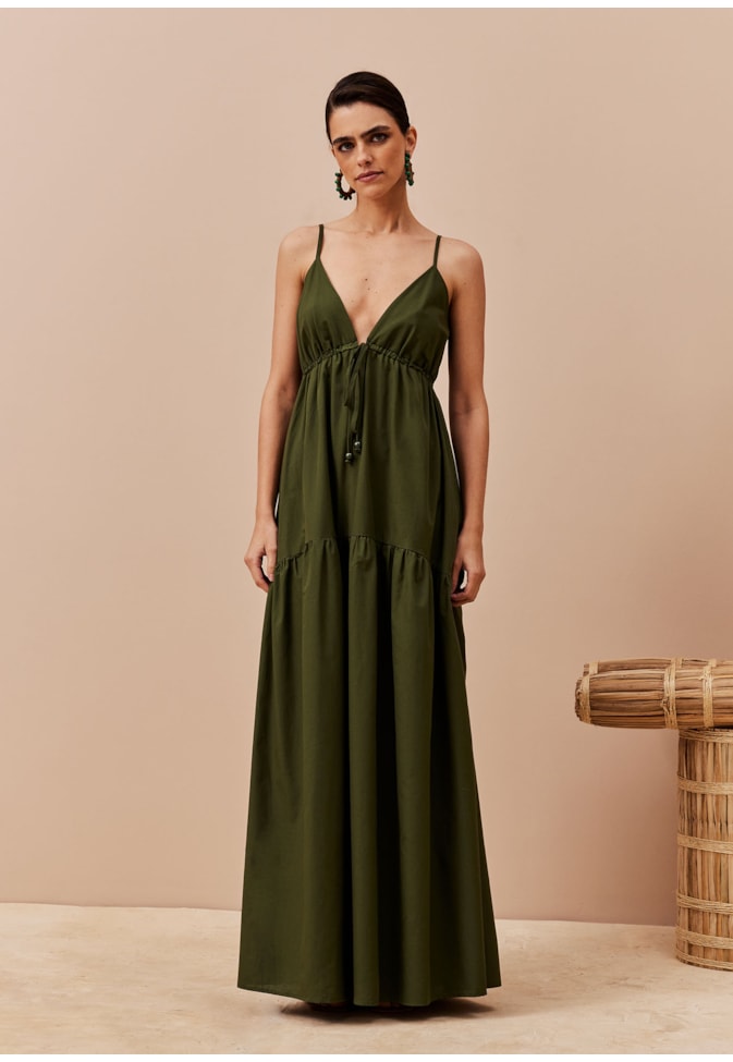 Vestido Longo Túnel Decote