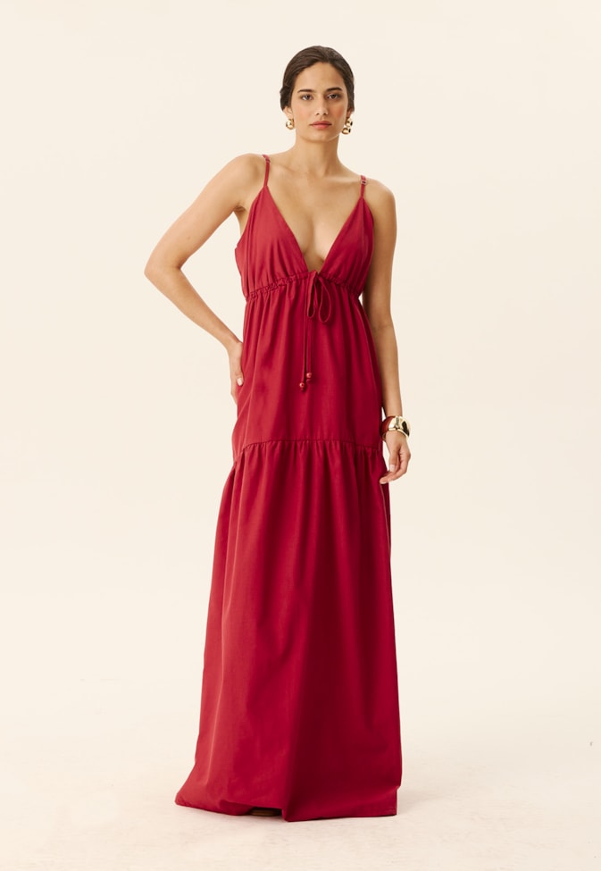 Vestido Longo Túnel Decote