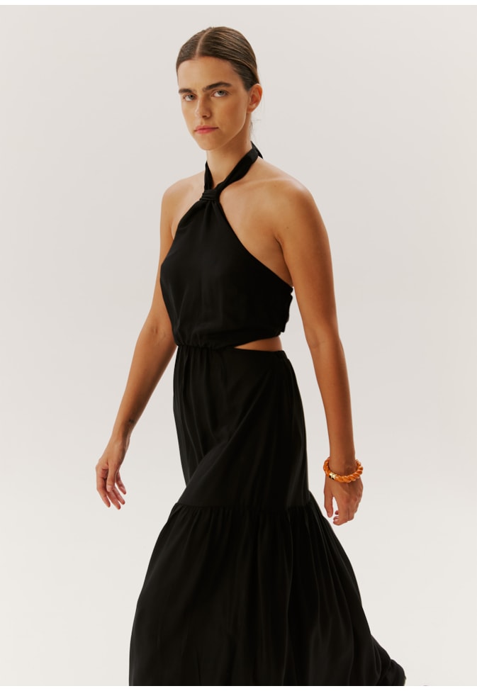 Vestido Longo Vazado Lateral