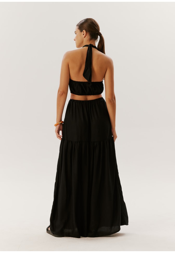 Vestido Longo Vazado Lateral