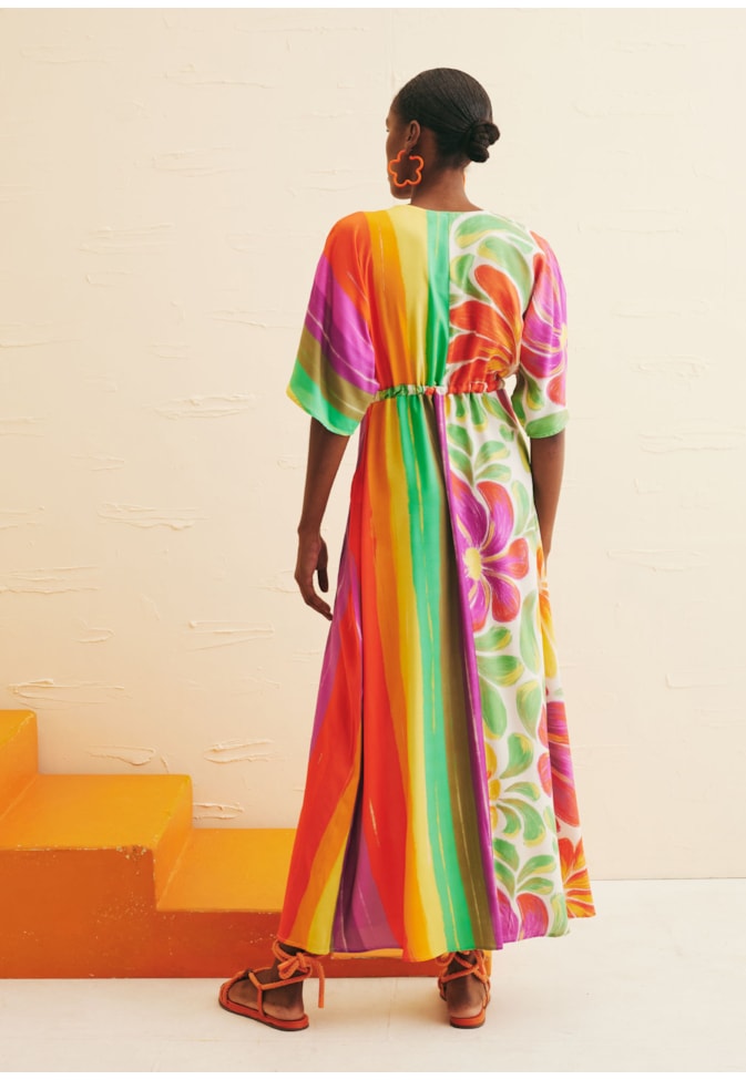 Vestido Manga Mix de Estampas