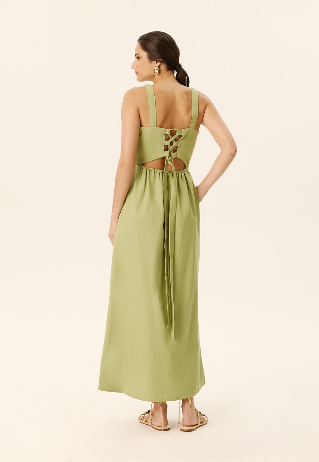 Vestido Maxi Midi Alça Corrente