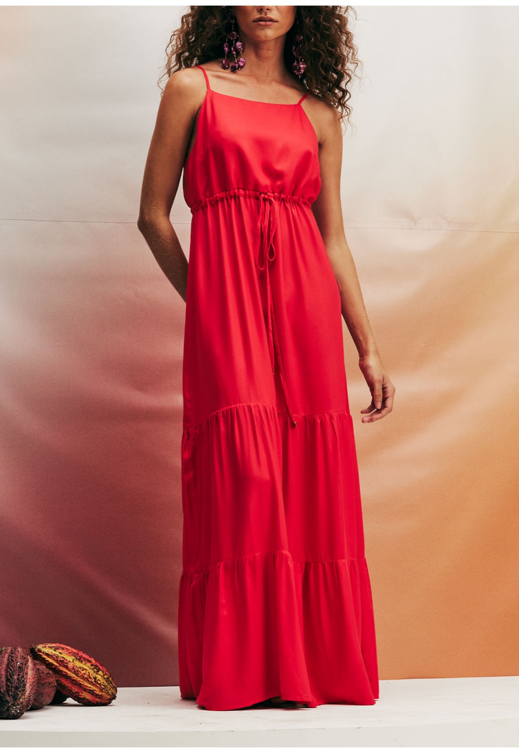 Vestido Maxi Midi Amarração Liso