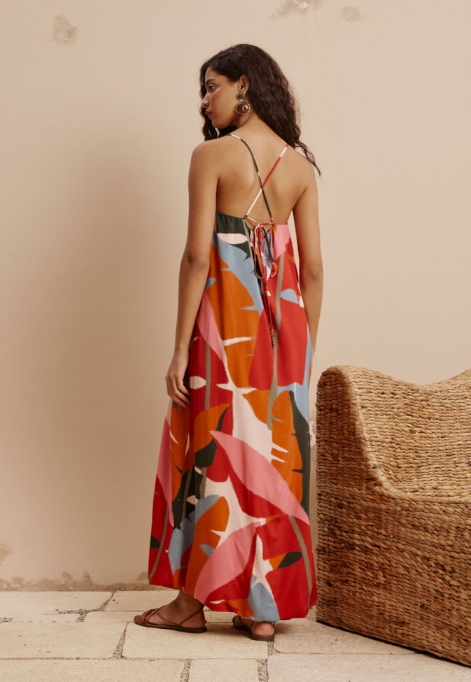 Vestido Maxi Midi Balonê Estampado Igapo