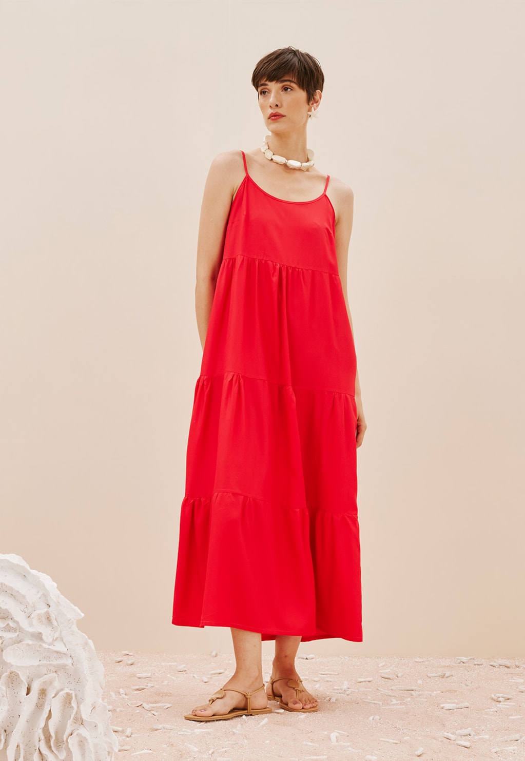 Vestido Maxi Midi com Marias