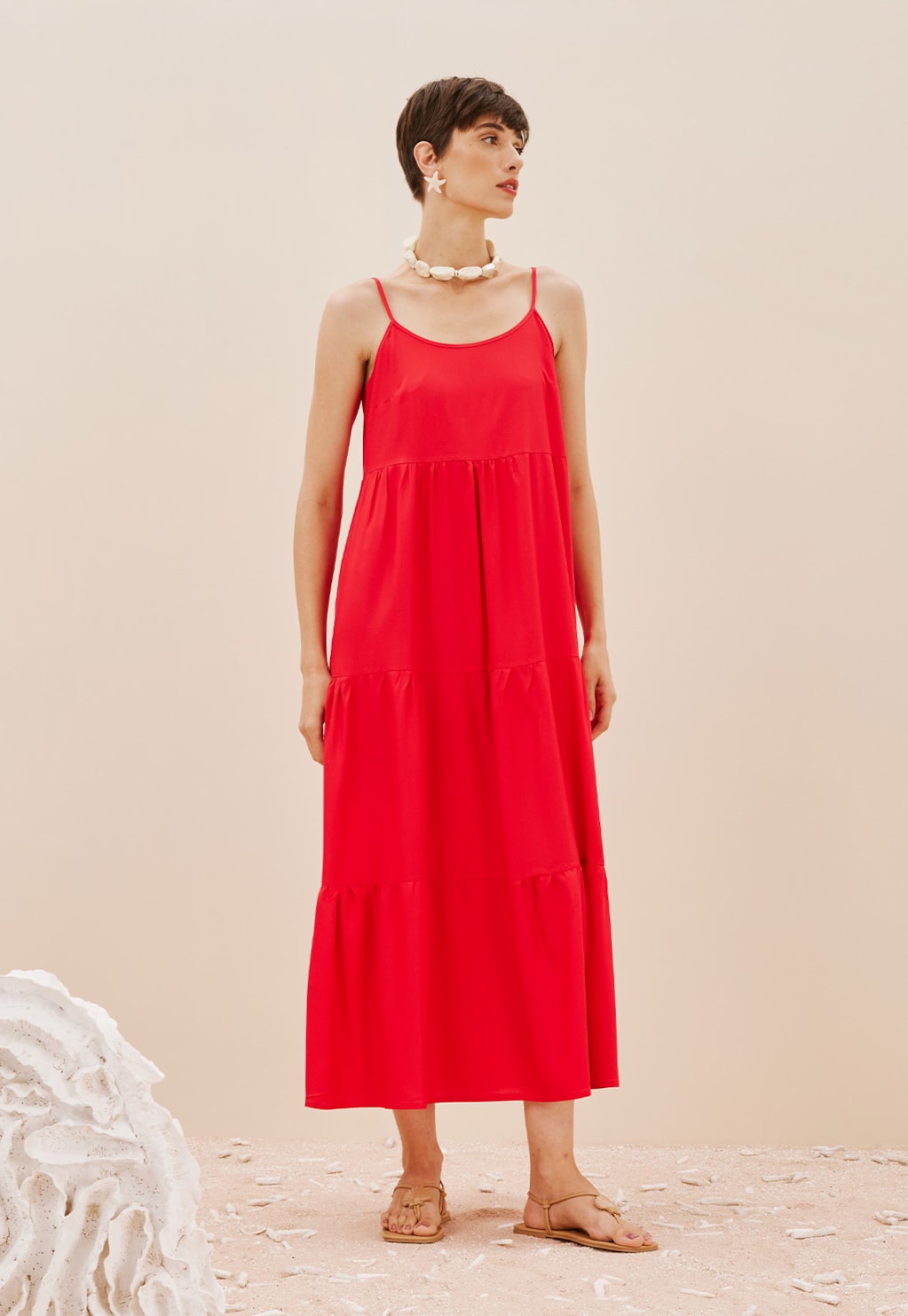 Vestido Maxi Midi com Marias