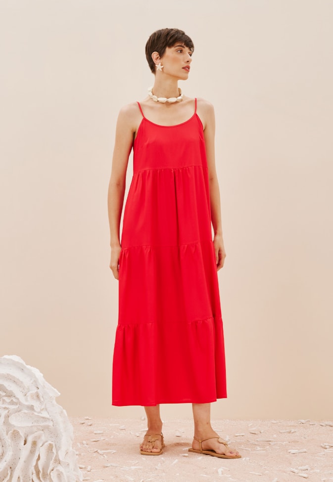 Vestido Maxi Midi com Marias