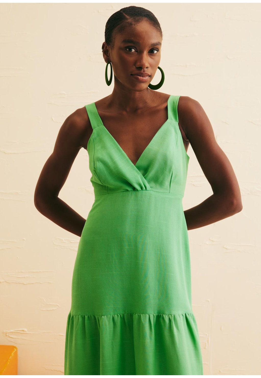 Vestido Maxi Midi Decote Transpassado