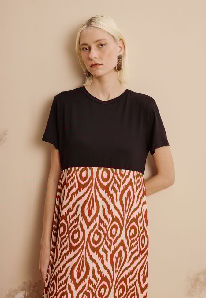 Vestido Maxi Midi Estampado Arumã