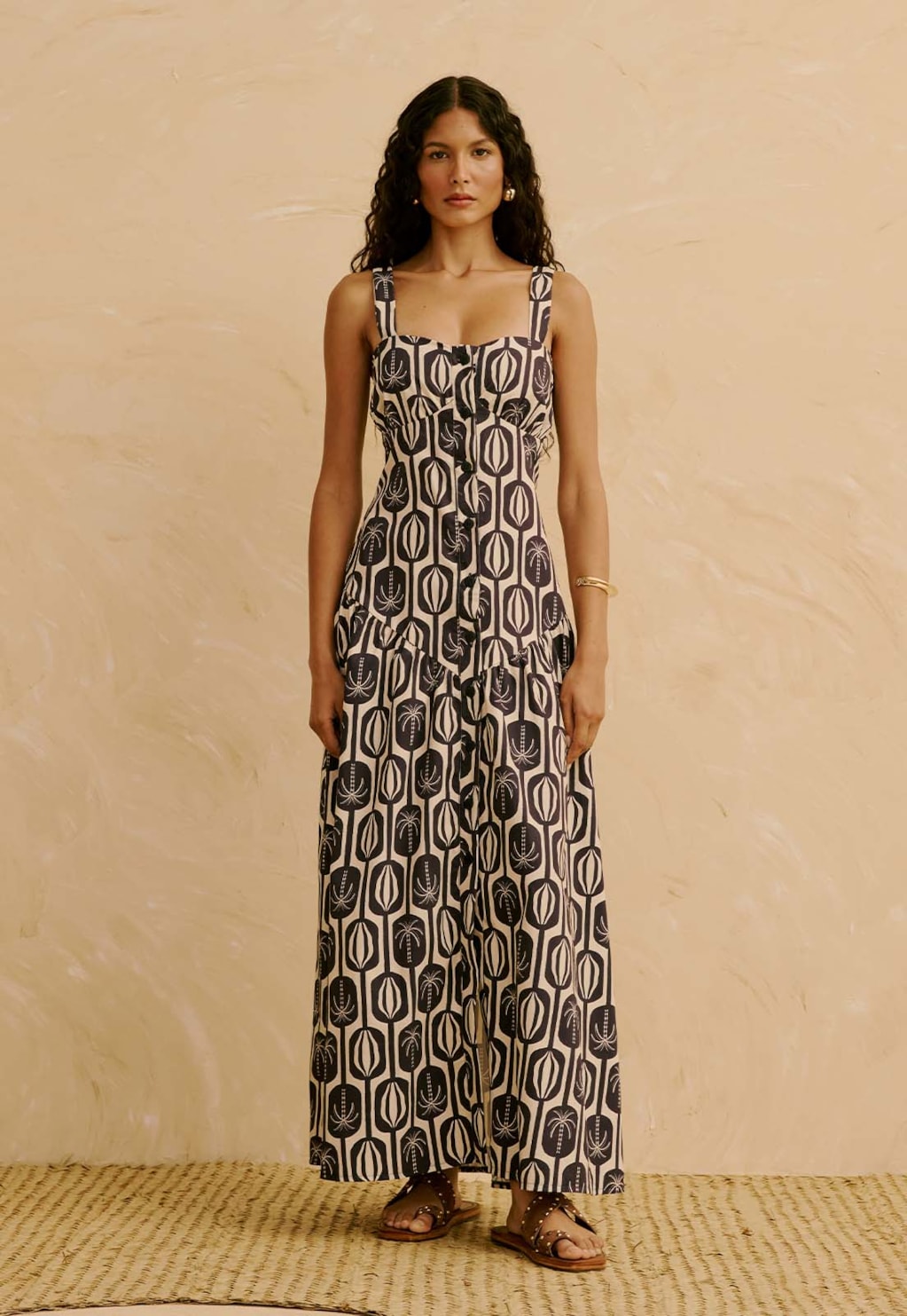 Vestido Maxi Midi Estampado Cacau Palmer