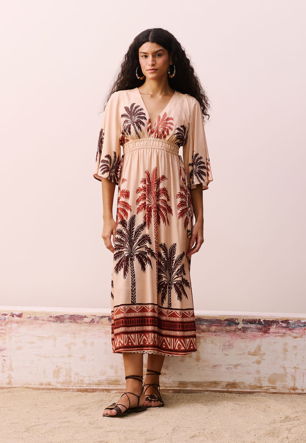 Vestido Maxi Midi Estampado Marajoara