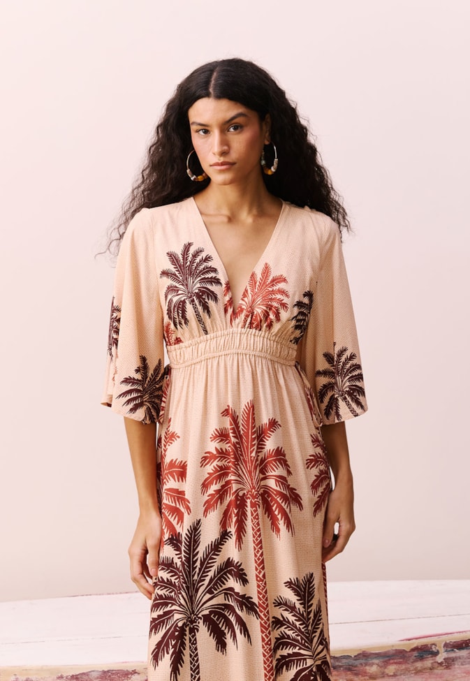 Vestido Maxi Midi Estampado Marajoara