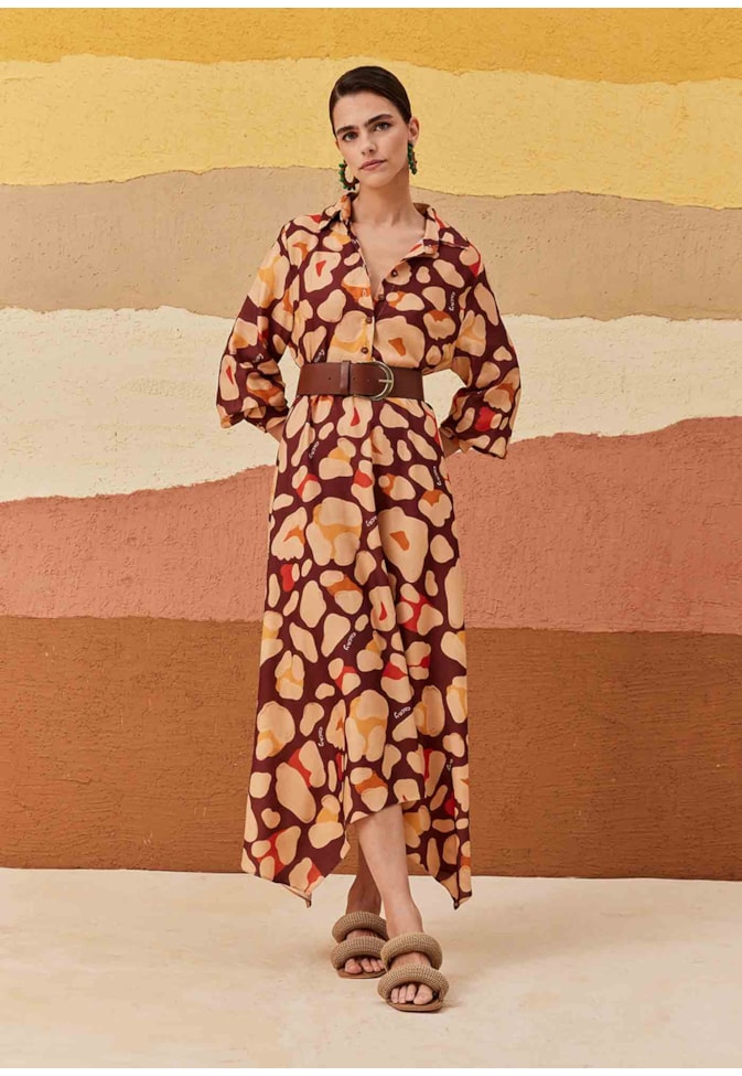 Vestido Maxi Midi Estampado Sami