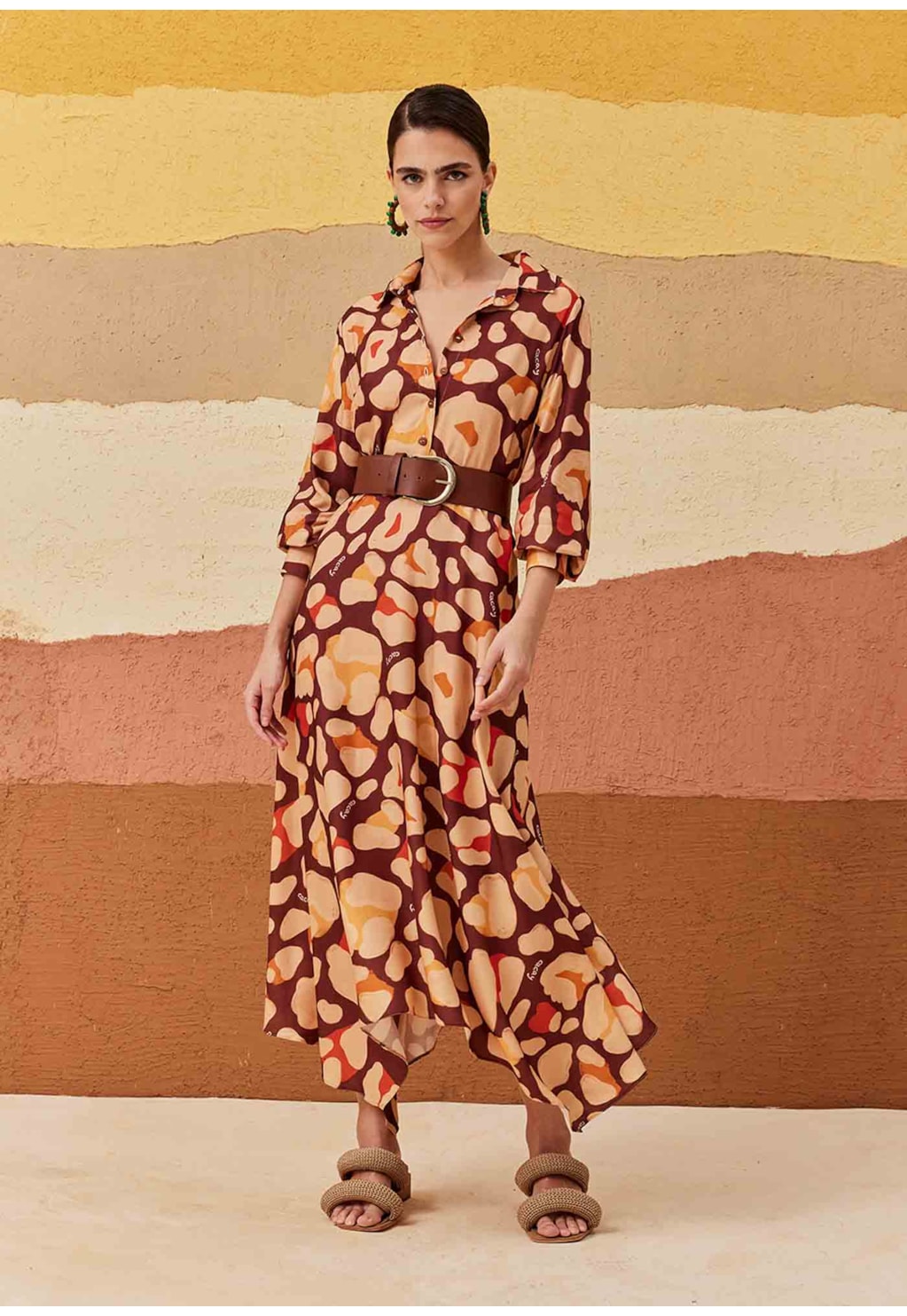 Vestido Maxi Midi Estampado Sami