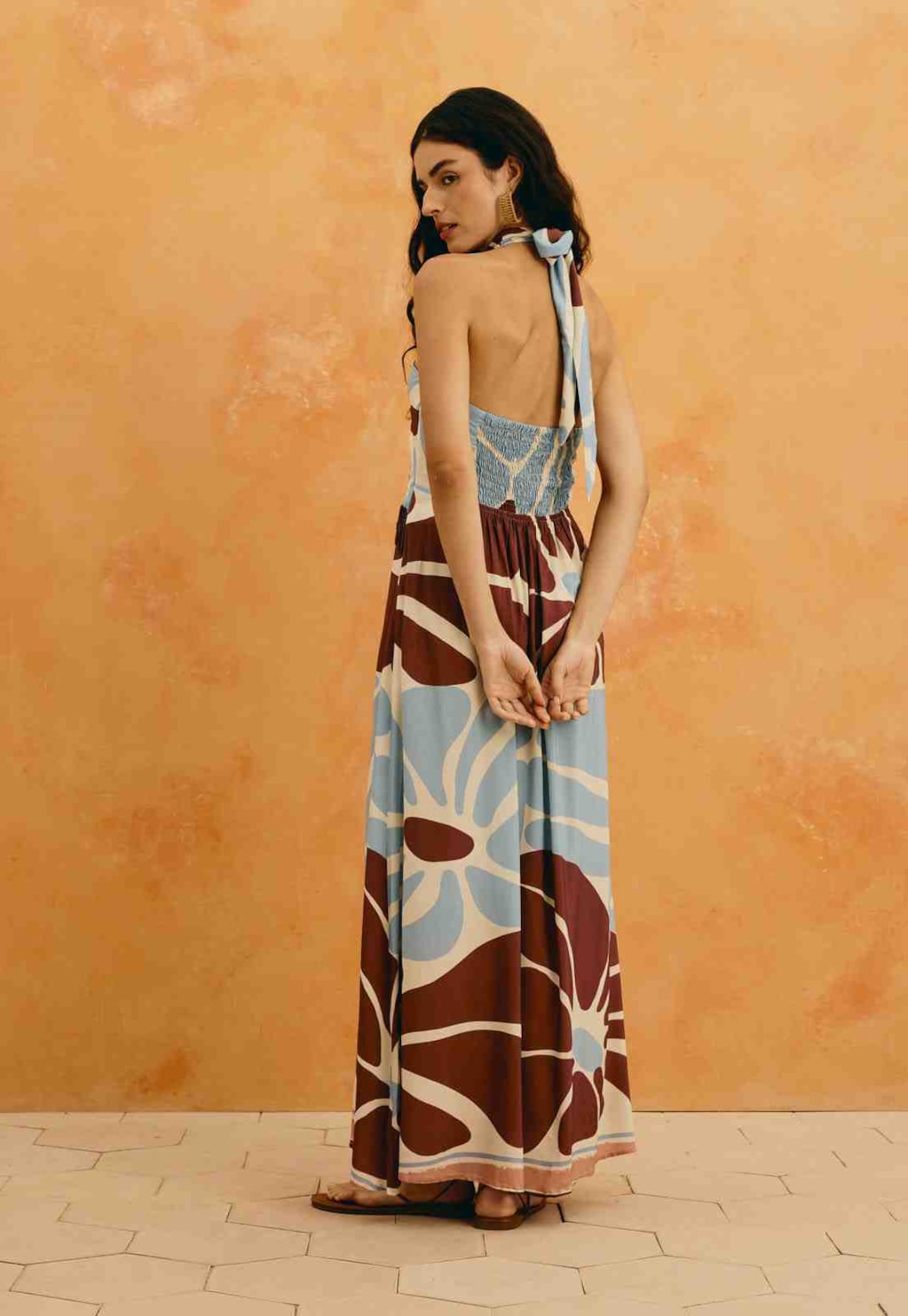 Vestido Maxi Midi Franja Miçanga Estampado Catleya