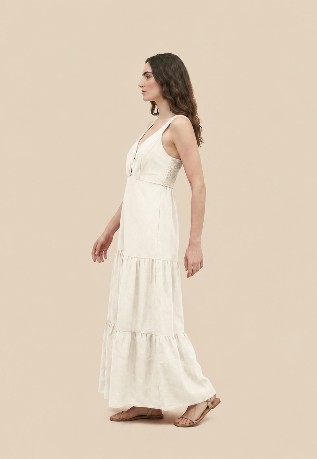 Vestido Maxi Midi Liso Alça Larga