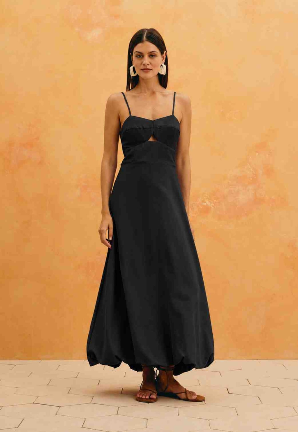 Vestido Maxi Midi Liso Balonê