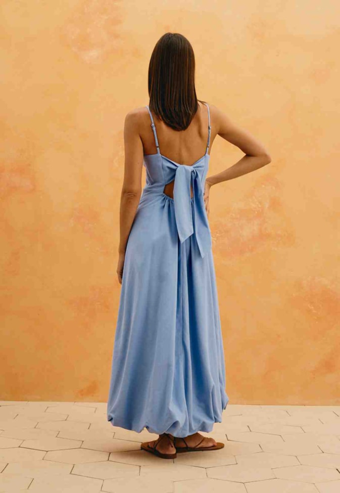 Vestido Maxi Midi Liso Balonê