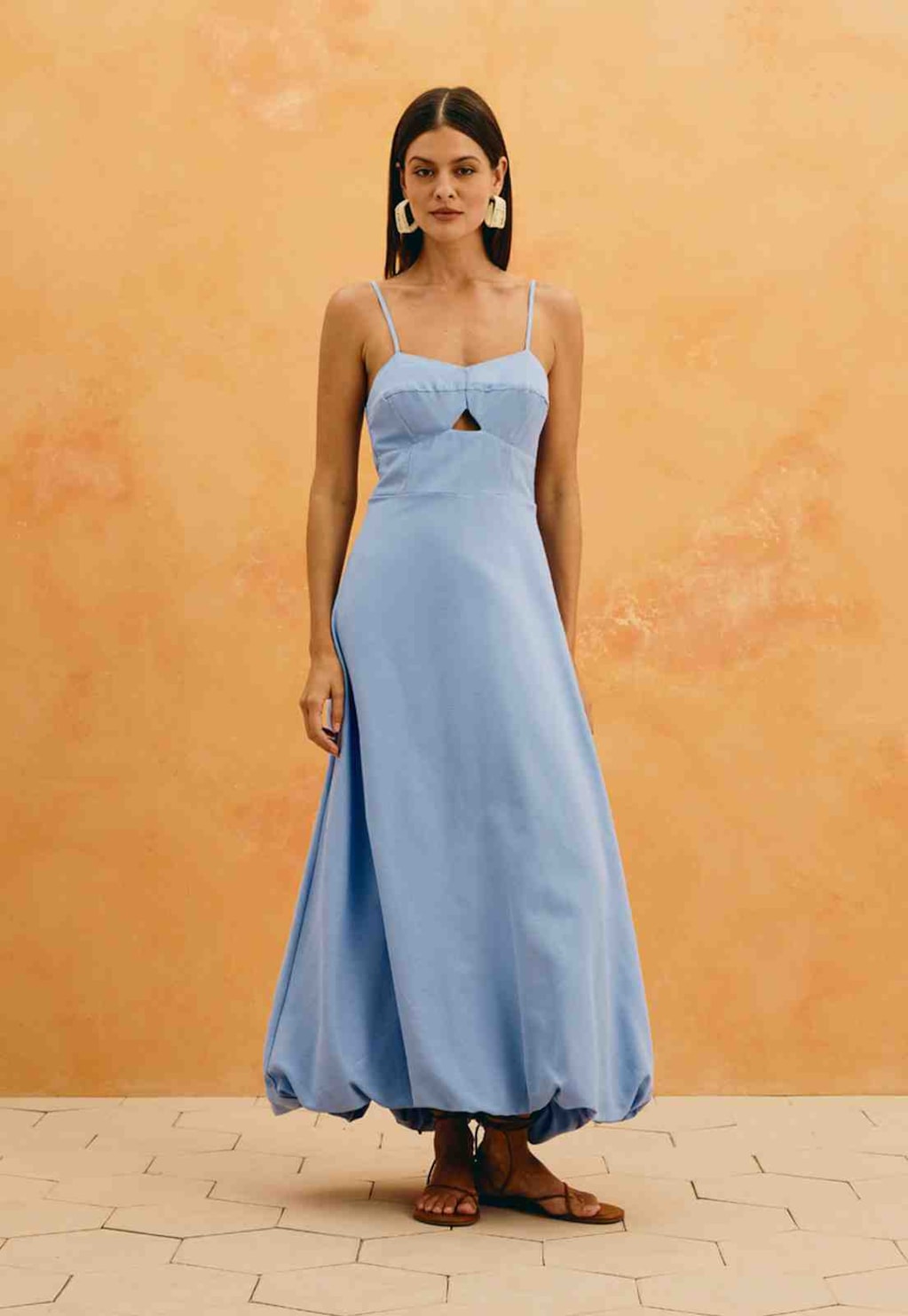 Vestido Maxi Midi Liso Balonê