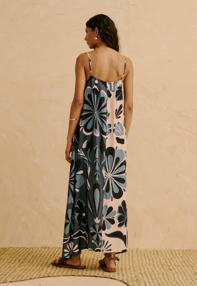 Vestido Maxi Midi Mix Estampado Cantuta