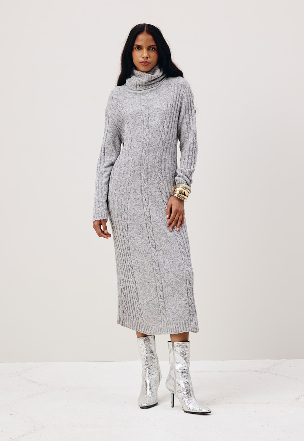 Vestido Maxi Midi Tranças Tricot