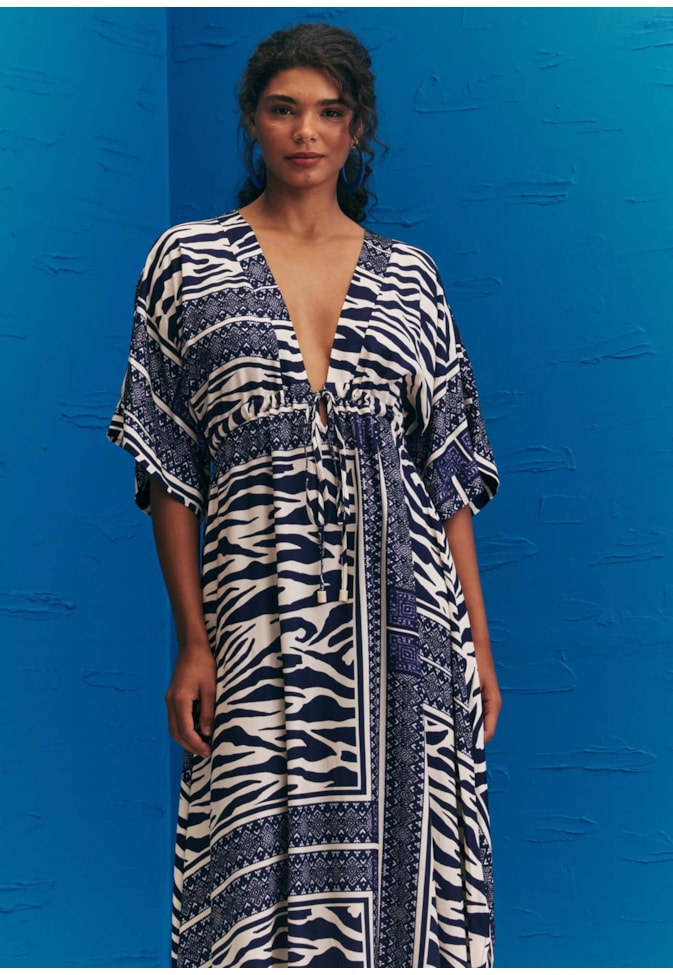 Vestido Maxi Midi Túnel Estampado Las Cebras