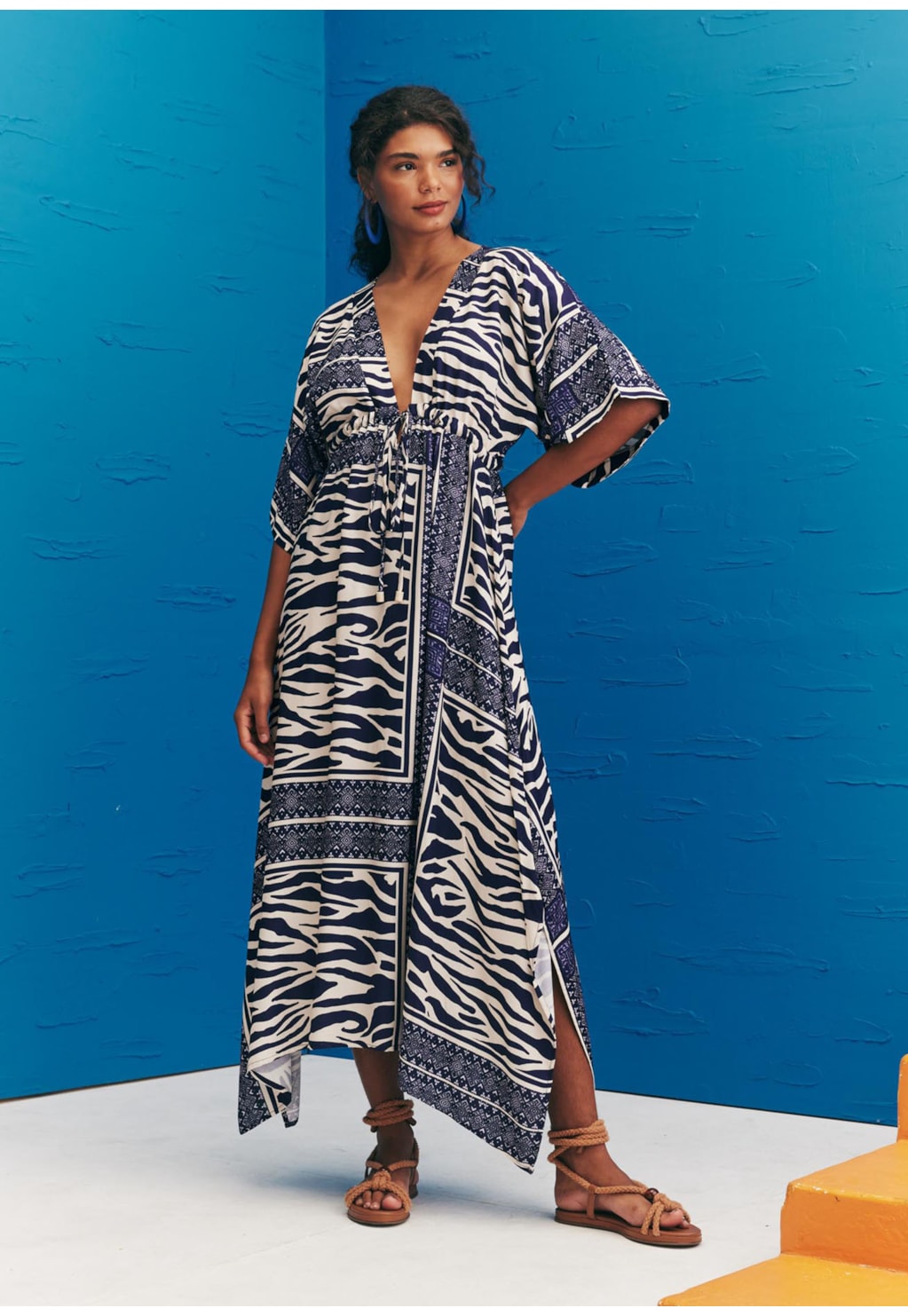 Vestido Maxi Midi Túnel Estampado Las Cebras