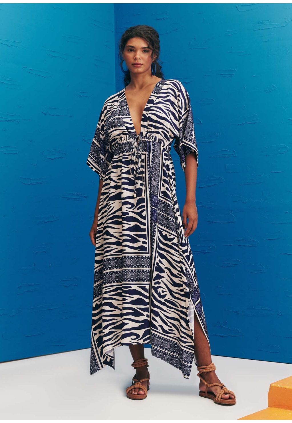 Vestido Maxi Midi Túnel Estampado Las Cebras