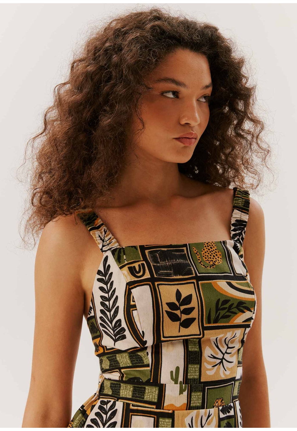 Vestido Midi Abertura Lateral Estampado Tapeçaria Burle