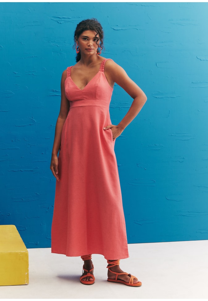 Vestido Midi Alça Elástico