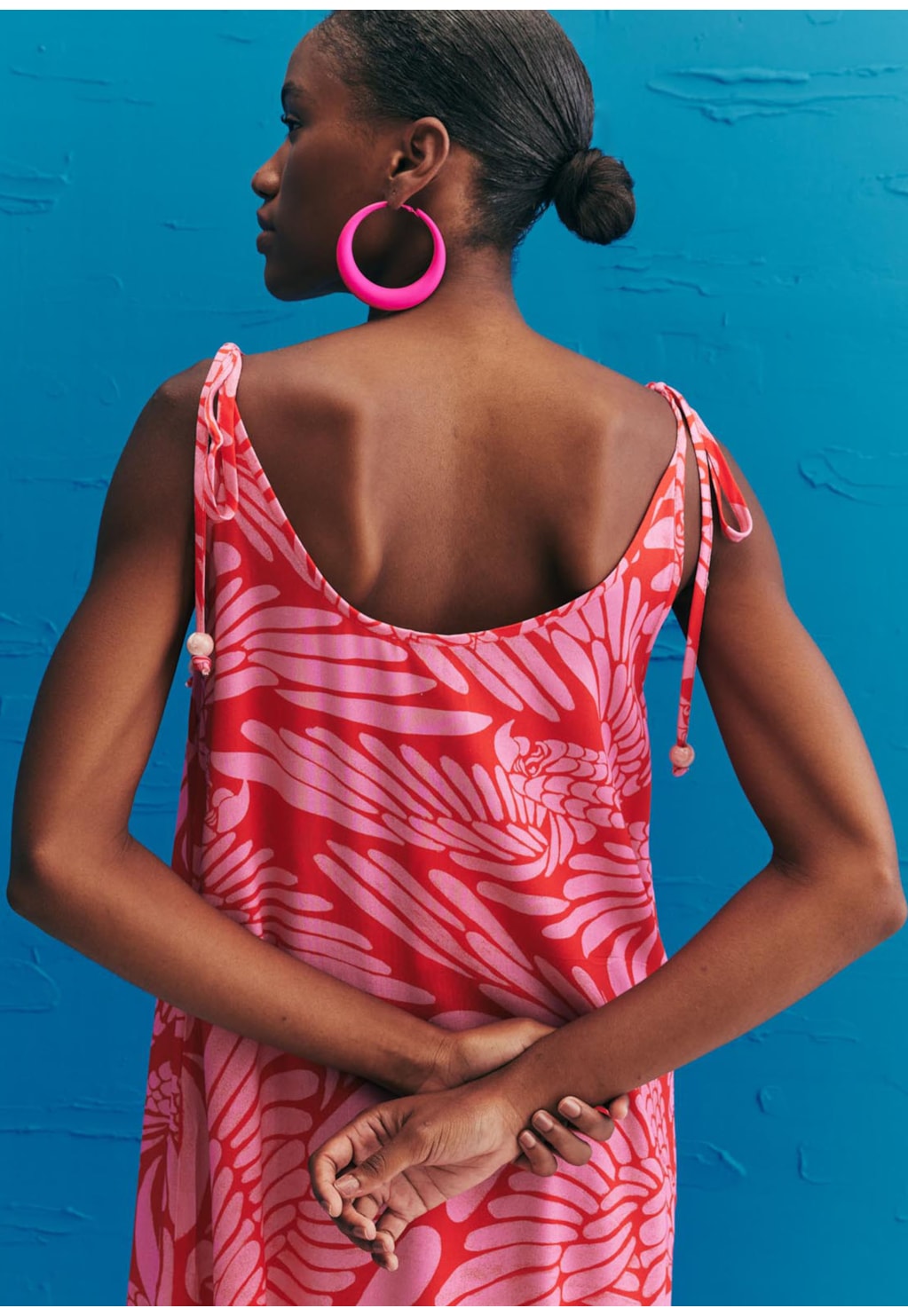 Vestido Midi Alça Estampado Araras de Bonito