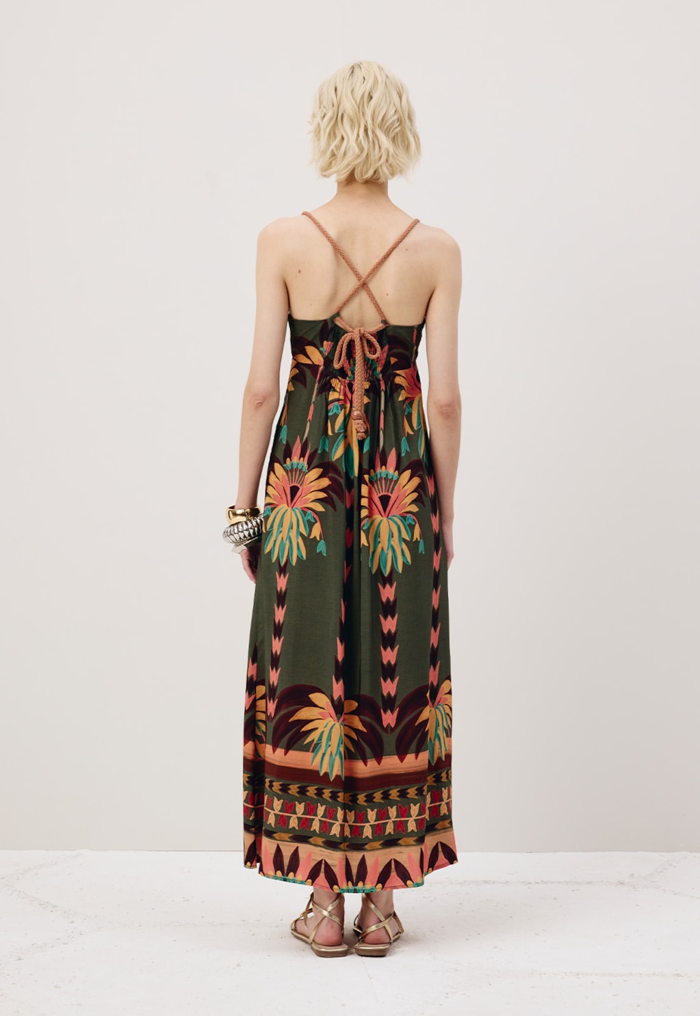 Vestido Midi Alcinha com Bolso Estampado Maimara