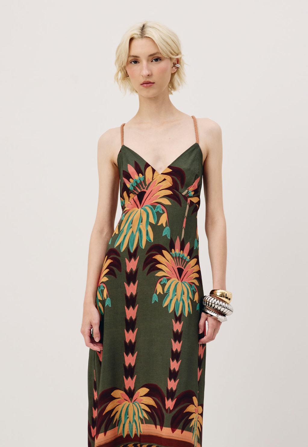 Vestido Midi Alcinha com Bolso Estampado Maimara