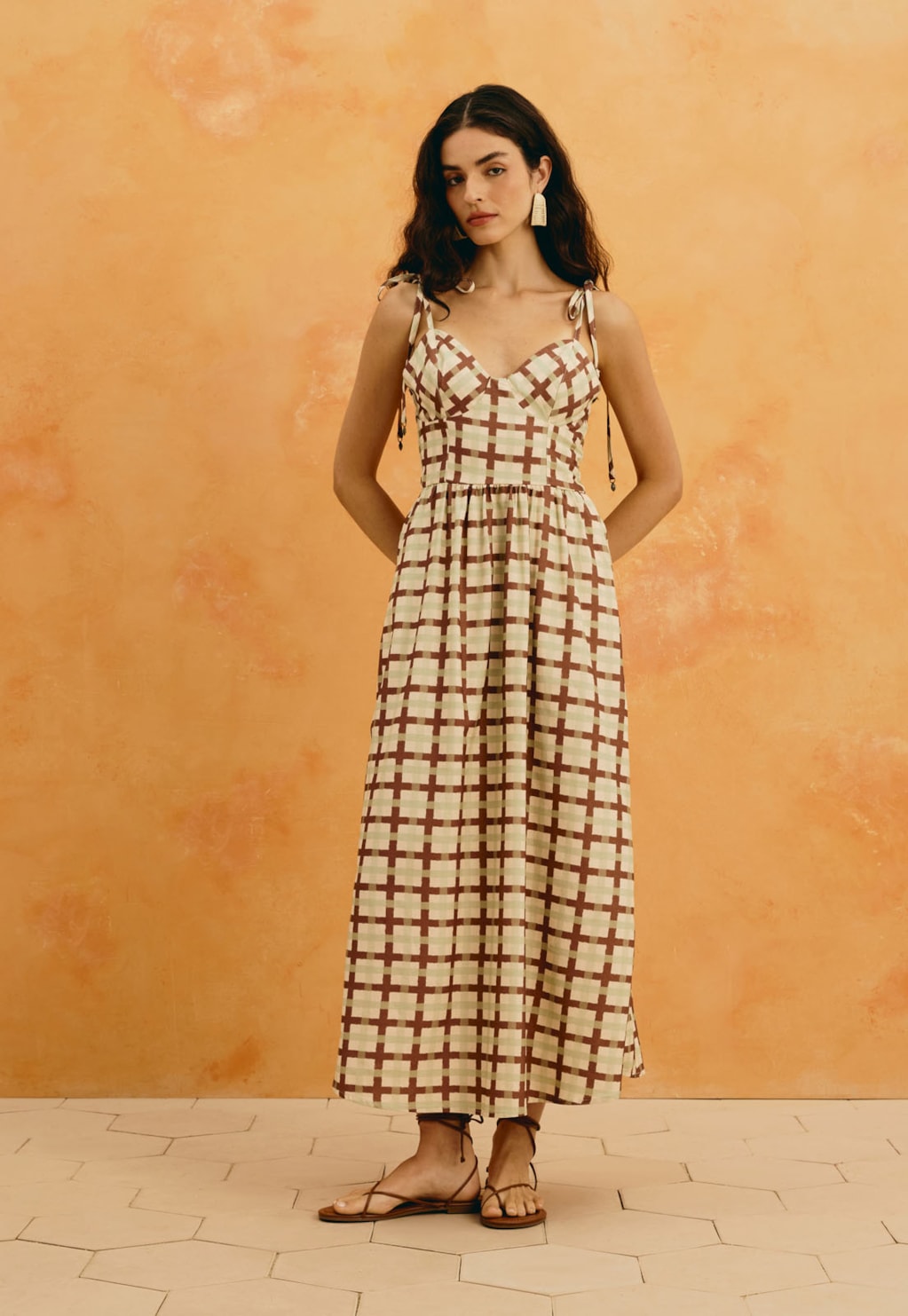 Vestido Midi Amarração Estampado Mitú
