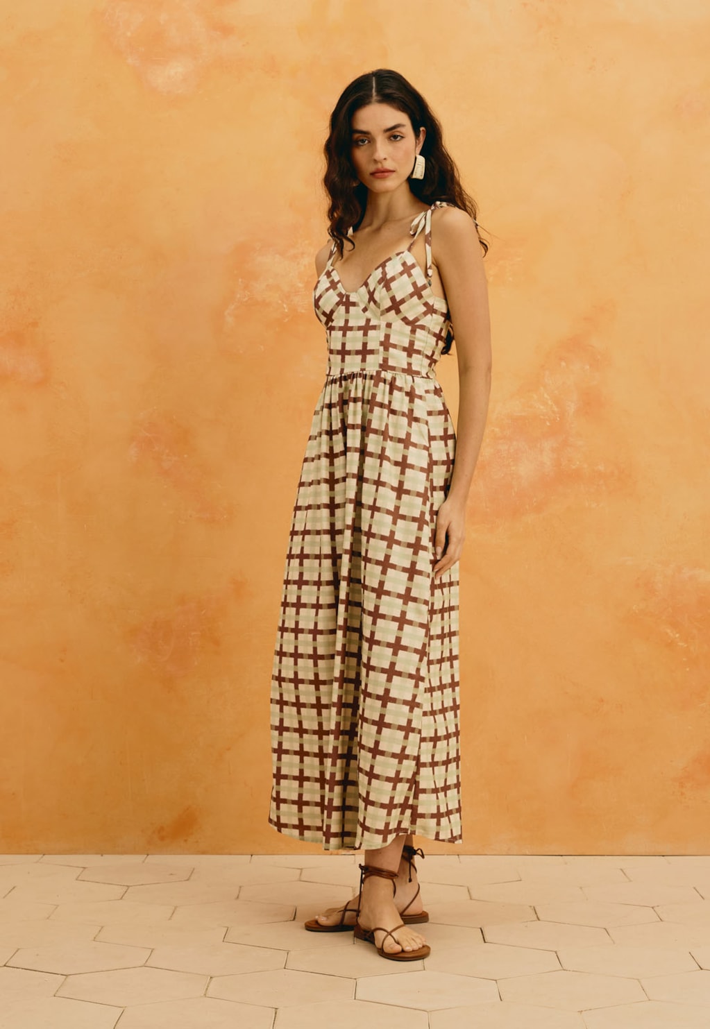 Vestido Midi Amarração Estampado Mitú