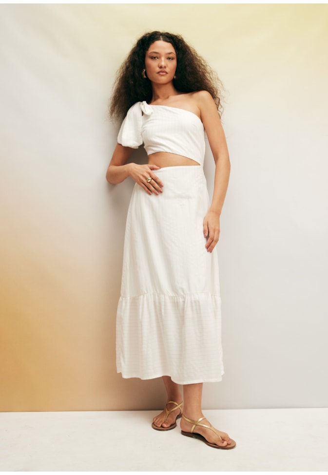 Vestido Midi Amarração Liso