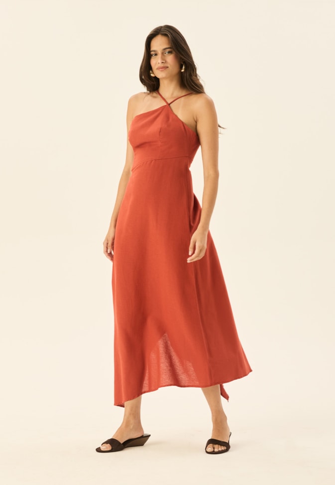 Vestido Midi Assimétrico