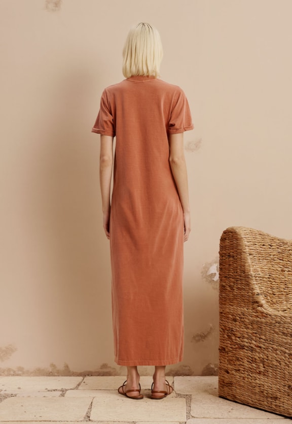 Vestido Midi Babado com Silk Vista Frontal