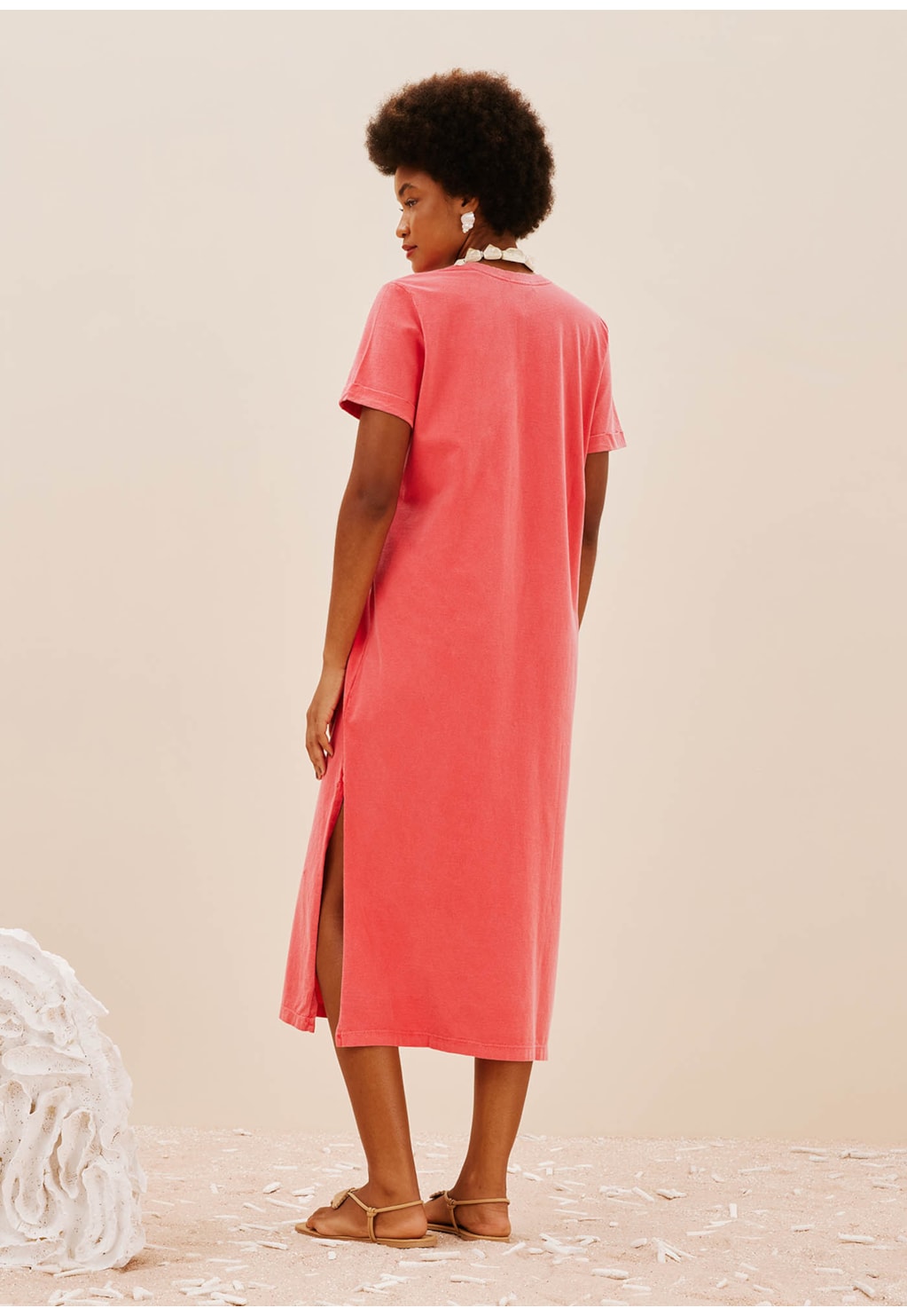 Vestido Midi Bolsinho Chapado Estonado